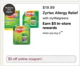 Walgreens Zyrtec Allergy Relief offer