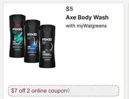 Walgreens Axe Body Wash offer