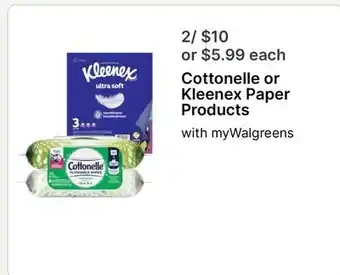 Walgreens Cottonelle or Kleenex Paper Products offer