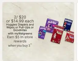 Walgreens Huggies Diapers and Wipes or Pull-Ups or Goodnites offer