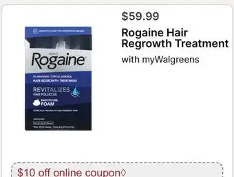 Walgreens Rogaine Hair Regrowth Treatment offer