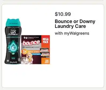 Walgreens Bounce or Downy Laundry Care offer