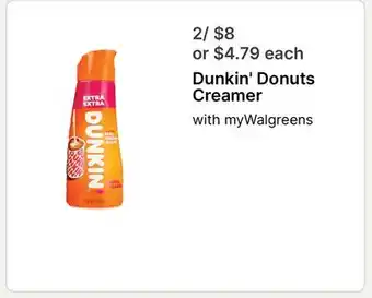 Walgreens Dunkin' Donuts Creamer offer