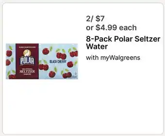 Walgreens 8-Pack Polar Seltzer Water offer