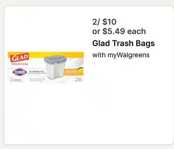 Walgreens Glad Trash Bags offer