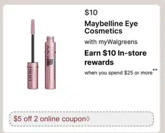 Walgreens Maybelline Eye Cosmetics offer