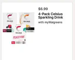 Walgreens 4-Pack Celsius Sparkling Drink offer