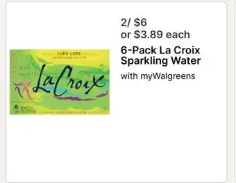 Walgreens 6-Pack La Croix Sparkling Water offer