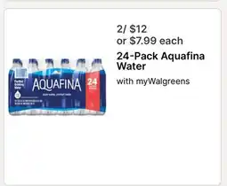 Walgreens 24-Pack Aquafina Water offer