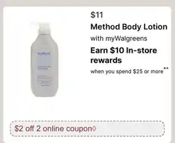 Walgreens Method Body Lotion offer