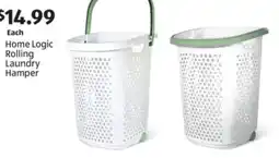 Aldi Home Logic Rolling Laundry Hamper offer