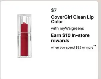 Walgreens CoverGirl Clean Lip Color offer