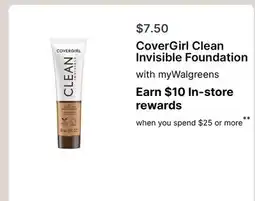 Walgreens CoverGirl Clean Invisible Foundation offer