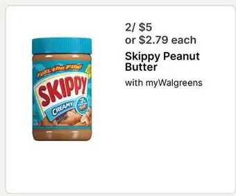 Walgreens Skippy Peanut Butter offer