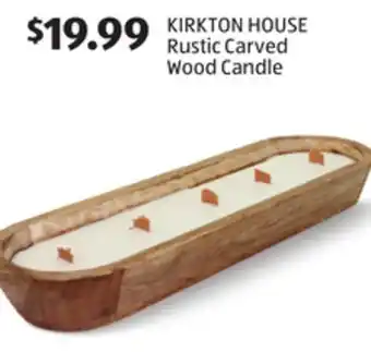 Aldi KIRKTON HOUSE Rustic Carved Wood Candle offer