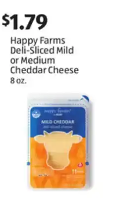 Aldi Happy Farms Deli-Sliced Mild or Medium Cheddar Cheese offer