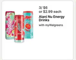 Walgreens Alani Nu Energy Drinks offer