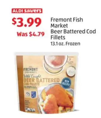 Aldi Fremont Fish Market Beer Battered Cod Fillets offer