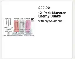 Walgreens 12-Pack Monster Energy Drinks offer