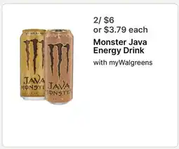 Walgreens Monster Java Energy Drink offer