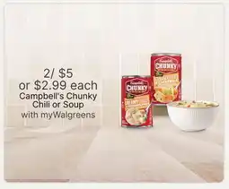 Walgreens Campbell's Chunky Chili or Soup offer