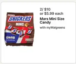 Walgreens Mars Mini Size Candy offer