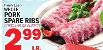 Bravo Supermarkets WHOLE PORK SPARE RIBS offer