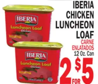 Bravo Supermarkets IBERIA CHICKEN LUNCHEON LOAF offer