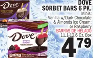 Bravo Supermarkets DOVE SORBET BARS 6 PK offer