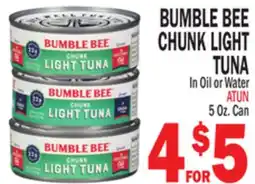 Bravo Supermarkets BUMBLE BEE CHUNK LIGHT TUNA offer