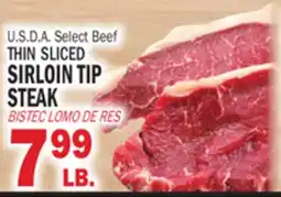 Bravo Supermarkets THIN SLICED SIRLOIN TIP STEAK offer