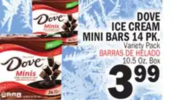 Bravo Supermarkets DOVE ICE CREAM MINI BARS 14 PK offer