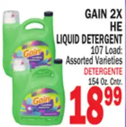 Bravo Supermarkets GAIN 2X HE LIQUID DETERGENT offer