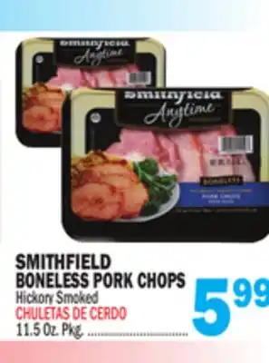 Bravo Supermarkets SMITHFIELD BONELESS PORK CHOPS offer