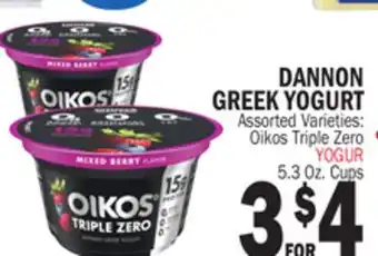 Bravo Supermarkets DANNON GREEK YOGURT offer