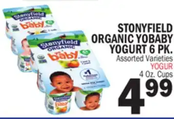 Bravo Supermarkets STONYFIELD ORGANIC YOBABY YOGURT 6 PK offer