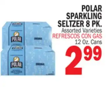 Bravo Supermarkets POLAR SPARKLING SELTZER 8 PK offer