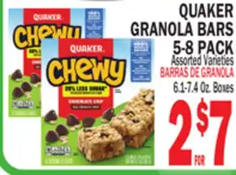 Bravo Supermarkets QUAKER GRANOLA BARS 5-8 PACK offer