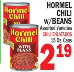 Bravo Supermarkets HORMEL CHILI W/BEANS offer