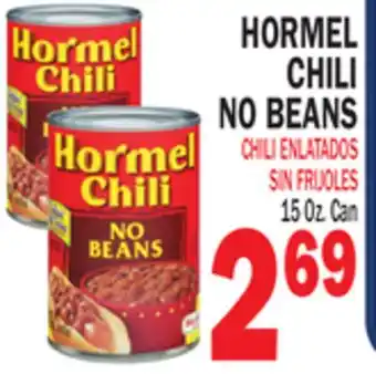 Bravo Supermarkets HORMEL CHILI NO BEANS offer