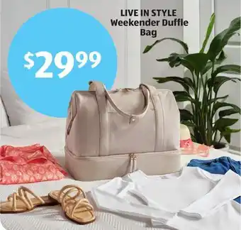 Aldi LIVE IN STYLE Weekender Duffle Bag offer