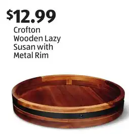 Aldi Crofton Wooden Lazy Susan with Metal Rim offer