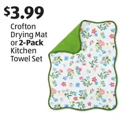 Aldi Crofton Drying Mat or 2-Pack Kitchen Towel Set offer