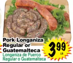 Superior Grocers Pork Longaniza Regular or Guatemalteca offer