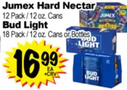 Superior Grocers Jumex Hard Nectar 12 Pack / 12 oz. Cans Bud Light 18 Pack / 12 oz. Cans or Bottles offer