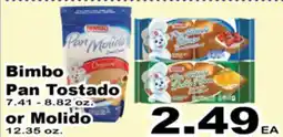 Superior Grocers Bimbo Pan Tostado 7.41 - 8.82 oz. or Molido 12.35 oz offer