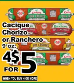 Superior Grocers Cacique Chorizo or Ranchero offer