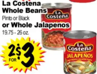 Superior Grocers La Costena Whole Beans Pinto or Whole Jalapenos 19.75 - 26 oz offer