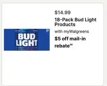 Walgreens 18-Pack Bud Light Products offer