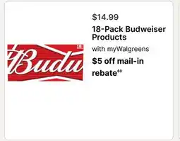 Walgreens 18-Pack Budweiser Products offer